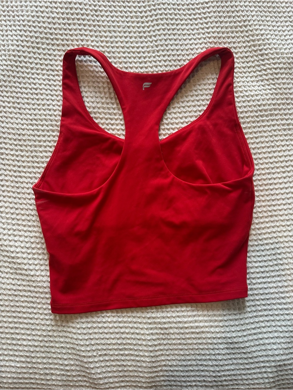 Red Racerback Crop Tank & Running Shorts Set | Fabletics - Picture 3 of 8